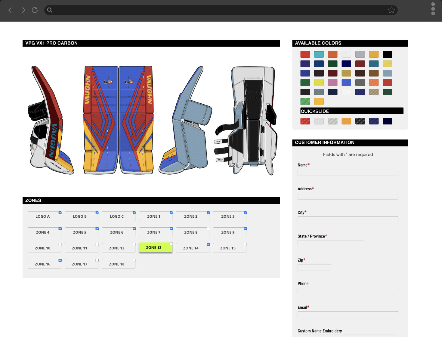 Gear customizer preview